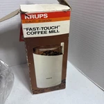 Vintage Krups Touch-top 203-70 Coffee Mill Grinder Original Box & Manual. Fixed Price $15.00.