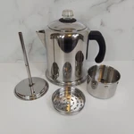 Farberware Stainless Steel 4-8 Cup Stovetop Camping Coffee Pot Complete. Fixed Price $34.99.