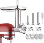 Metal Meat Grinder Attachment Includes 4 Grinding Plates 3 Sausage Stuffer Tubes. Fixed Price $57.57.