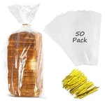 50 Bread Bags 8X4X18 Inch Clear Reusable Plastic Loaf Packaging. Fixed Price $8.51.