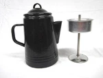 Paula Deen 8 Cup Stovetop Percolator Coffee Pot Speckled Black Enamel - New. Fixed Price $14.45.