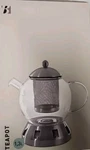 Berghoff Studio Glass Teapot With Warmer Stand 1.3L-1.4QT /nib. Fixed Price $57.75.