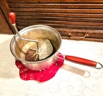 Vintage Foley Food Mill Manual Crank Metal With Red Wooden Handles. Fixed Price $15.00.