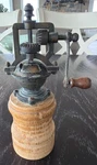 Vintage Manual Pepper Grinder Wooden Base & Metal Rustic 8" Kitchen Decor. Fixed Price $24.99.