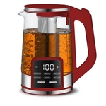 Electric Glass Kettle 1.7L Programmable Tea Coffee Brewer Red Gourmia Cordless. Fixed Price $154.99.