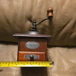 Manual Coffee Grinder Modern Burr Wood Brown Small Easy Solid Portable Kitchen. Fixed Price $24.00.