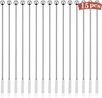 15PCS Metal Sticks, Stainless Coffee Stirrers Reusable, Swizzle Style. Fixed Price $15.91.