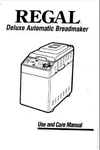 Regal Bread Machine Manual C6741, K6722 K6723 K6724 K6725S K6726 K6727. Fixed Price $21.99.