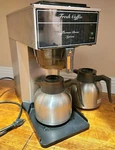Newco Ak-tc Stainless Steel Pour Over Coffee Brewer Incld Insulated Carafe Pots. Fixed Price $145.00.
