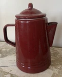 Paula Deen Red Speckled Enamel Stovetop Coffee Percolator Pot W/ Basket & Lid. Fixed Price $23.99.