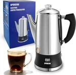 Apoxcon 12 Cup Electric Coffee Percolator Stainless Steel Maker Pot. Fixed Price $49.99.