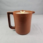 Vintage Tupperware #1575-7 Brown Short Pitcher Almond Push Button Seal 1.5 Qt. Fixed Price $6.22.