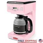 Manual 12 Cup Coffee Maker Pink Kitchen Appliance Easy Brew Compact Design New. Fixed Price $80.90.