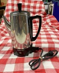 Vtg Presto 6 Stainless Steel Electric Percolator Coffee Pot Works 0282202. Fixed Price $24.99.