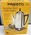 Presto 12 Cup Stainless Steel Coffee Maker Model 02811 04 Vintage Quick Heat. Fixed Price $39.99.