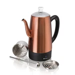 Euro Cuisine 12 Cup Copper Coffee Maker Electric Percolator Durable And Elegant. Fixed Price $95.59.