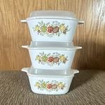 Corningware P-43-B 2 3/4 Cup Square Spice Life Casserole Dish Set W/ Lids (3). Fixed Price $29.99.