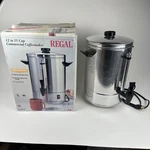 Regal 12 55 Cup Commercial Percolator Coffee Maker K7003NF Church School Work. Fixed Price $29.99.
