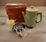 Vintage Cornwall Travel Coffee Kit 4 Cup Percolator, Spoon, Case, Cords. Fixed Price $52.00.