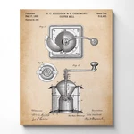 Coffee Bean Art, Patent Grinder Wall For Kitchen, Ready To Hang. Fixed Price $29.99.