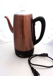 Euro Cuisine 12 Cup Electric Coffee Perculator- Polished Copper Finish. Fixed Price $32.00.