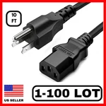 10FT Power Cord Cable Universal Replacement For Xbox Psu Monitor Pc Lot. Fixed Price $19.99.