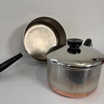 Vintage Revere Ware Copper Clad Saucepan Set 1.5QT & 2QT W/lid Patent 2272609. Fixed Price $38.99.