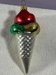 Vintage Christmas Ornament Glass Ice Cream Cone Flavors W. Germany MAX8633. Fixed Price $9.99.