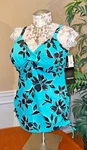Nwt! Trimshaper "virtue Wendy" Floral Print Soft-cup Tankini Swim Top, Size 22W. Fixed Price $23.45.