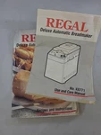 Regal K6771 Bread Maker Machine Directions Instruction Manual W Recipes Original. Fixed Price $9.87.