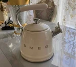 Smeg Whistling Kettle 2.3L Stainless Steel Electric Coffee Stylish Cream. Fixed Price $139.00.