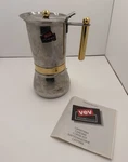 Vtg Vev Vigano Kontessa Oro 6-CUP Espresso Maker Stainless Steel For Parts. Fixed Price $47.94.