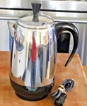 Farberware Elect Stainless Steel Cup Coffee Percolator Superfast Auto FCP280. Fixed Price $28.00.