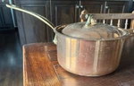 Mauviel M'heritage M'150 Ci Copper Sauce Pan With Lid 2.8-QT. Fixed Price $175.00.