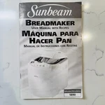 Sunbeam Breadmaker User Manual With Recipes Model 5890 Black And White Paper Boo. Fixed Price $15.00.