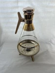 Gold Coffee Pot Glass Carafe Metal Tripod Warming Stand 22 Ct Mcm Cuisinart. Fixed Price $75.00.