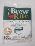 Brew Rite Coffee Filters, 3", 1/2" Basket Disc Drip And Percolator 100 Count. Fixed Price $11.95.