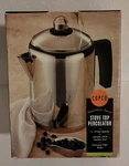 Nob Classic Stainless Steel Copco Stove Top Percolator 6- 8 Cup Coffee Pot. Fixed Price $39.99.