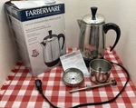 Farberware 8 Cups Electric Percolator Coffee Maker Pot Open Box. Fixed Price $3400.00.