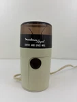 Vintage Moulinex Coffee & Spice Mill Grinder 1970 Model 505 Working Chipped Lid. Fixed Price $20.00.