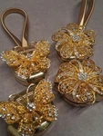 4 Pc Floral, Butterfly Curtain Holdback Window Tieback Decorative Gold Magnetic. Fixed Price $20.00.
