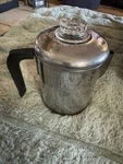 Pre 1968 Vtg 1801 Revere Ware Stainless Steel Copper Clad Cup Coffee Pot. Fixed Price $75.00.