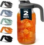 County Line Kitchen Glass Mason Jar Pitcher With Lid - Wide Mouth, 2 Quart (64. Fixed Price $28.33.