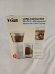 Braun Coffee Grinder Espresso Mill White Model KMM30 New Box!!. Fixed Price $71.88.