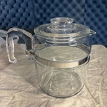 Pyrex Flameware 7759 Glass Coffee Percolator. Fixed Price $90.00.