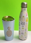 Ceramic Coffee Cup & Stainless Steel H2O Bottle Get Yer'pineapple On!!. Fixed Price $24.00.