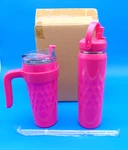 Primula Insulated Stainless Steel 24 Oz Tumbler & Water Bottle Set Dark Pink Bn. Fixed Price $30.99.