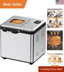 Bread Maker, 2LB Stainless Steel Machine, 17-IN-1 Automatic Settings, N.... Fixed Price $166.01.