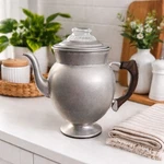 Vintage Large Universal Coffee Percolator No. 79 Aluminum Pot Wood Handle Comple. Fixed Price $23.74.