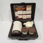 Vintage Trav-mate By Empire 6 Cup Electric Coffeemaker Travel Kit Set Brown. Fixed Price $39.99.